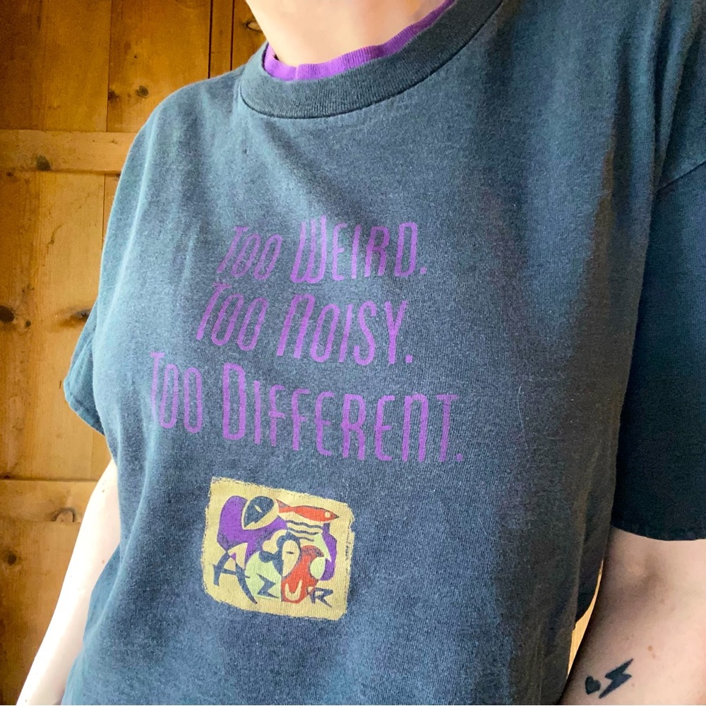 Vintage • Too Weird Too Noisy Too Different Double Collar Tee